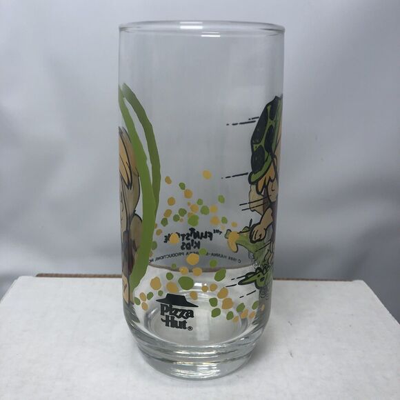 Vintage The Flintstone Kids Barney Rubble 1986 Pizza Hut Drinking Glass Promo - Picture 4 of 5